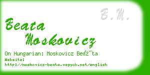 beata moskovicz business card